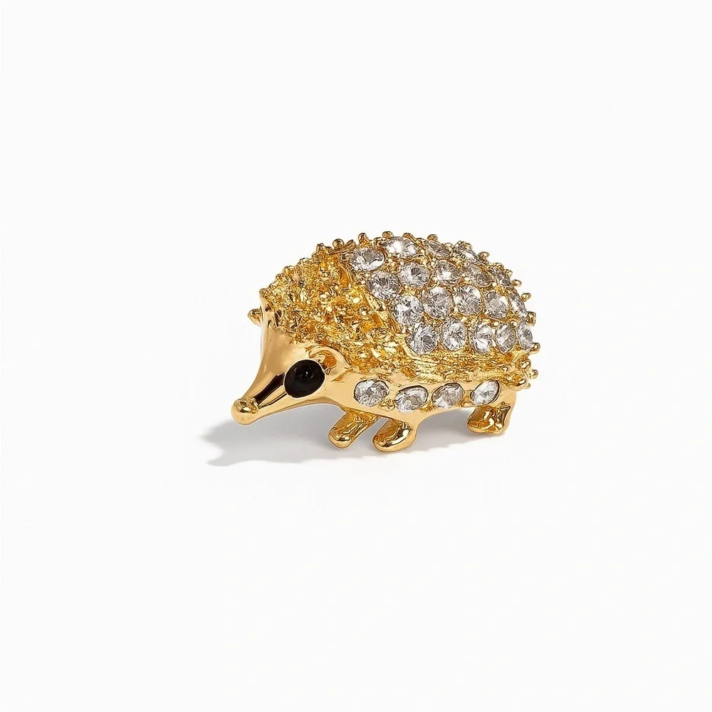 ⚜️ ❤️‍🔥 Cute Gold Hedgehog Brooch 🦔💎
